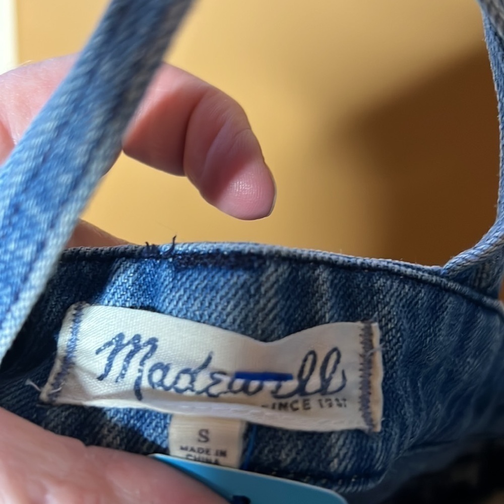 Madewell Denim Apron Overall Dress Skirtall Size Small Blue - Picture 7 of 7